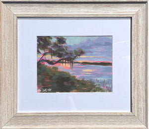 Hilton Head Sunset - Horizontal Painting on Paper - Framed to Order