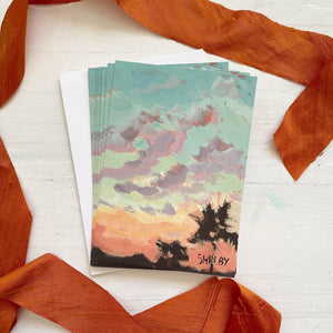 5x7" Note Cards - Summer Sunrise - featured in Art On Fire 2020