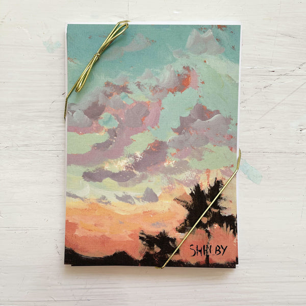 5x7" Note Cards - Summer Sunrise - featured in Art On Fire 2020