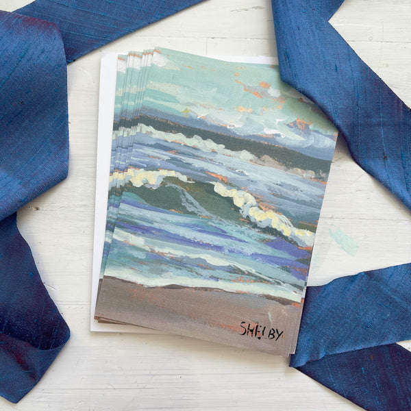 5x7" Note Cards - Crashing Waves - featured in Art On Fire 2020
