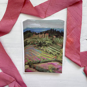 5x7" Note Cards - Tuscan Landscape - featured in Art On Fire 2020