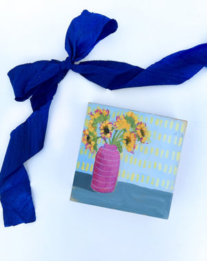 Holiday Floral - Mini No. 8 - 6x6” Square Acrylic Painting