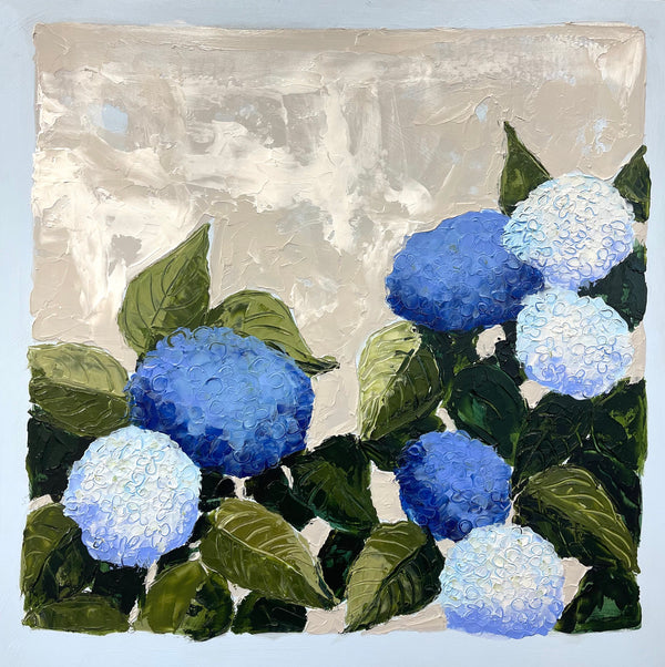 Primavera Party - 24x24" Hydrangeas - Acrylic Painting on Panel