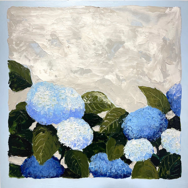 Spring's Splendor - 24x24" Hydrangeas - Acrylic Painting on Panel