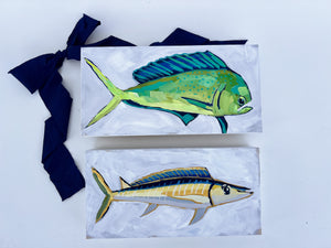 Holiday Fish Painting no. 7 - Mahi - 6x12" Painting