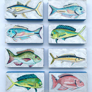 Holiday Fish Painting no. 11 - Wahoo - 6x12" Painting