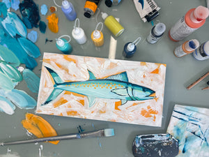 6x12" Fish 2022 no. 10 - Mackerel - Acrylic Painting on Panel