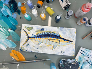 6x12" Fish 2022 no. 1 - Wahoo - Acrylic Painting on Panel