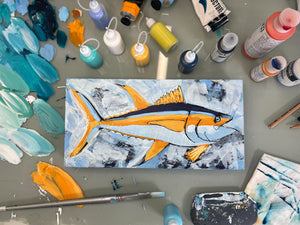 6x12" Fish 2022 no. 4 - Tuna - Acrylic Painting on Panel