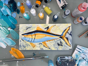 6x12" Fish 2022 no. 3 - Tuna - Acrylic Painting on Panel