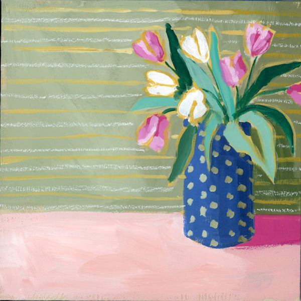 Holiday Floral - Mini No. 6 - 6x6” Square Acrylic Painting