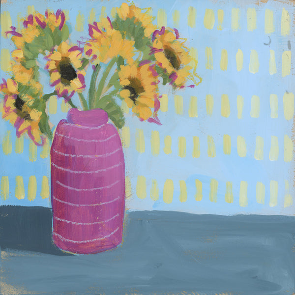 Holiday Floral - Mini No. 8 - 6x6” Square Acrylic Painting