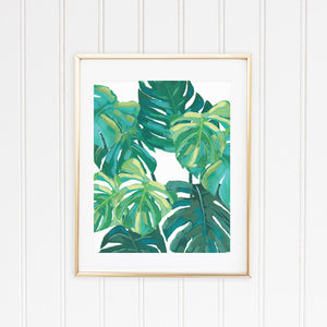 Framed Monstera Leaf Wall Art Print