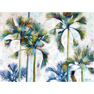 New Grey-Purple Palms- 30x40" Horizontal Painting