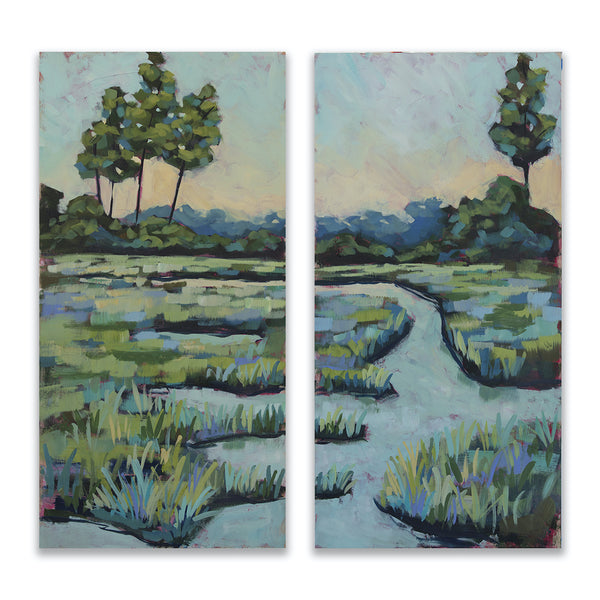 One Way Home diptych - 36x36” Pair of Paintings - SALT Collection