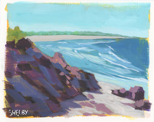 Gone Coastal - Horizontal Painting on Paper - Framed to Order