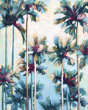 Puzzle Palms - 24x30" Vertical Acrylic Painting