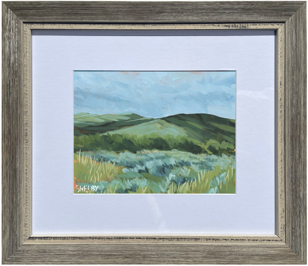 Rolling Hills - Horizontal Painting on Paper - Framed to Order