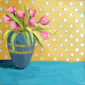 Holiday Floral - Mini No. 2 - 6x6” Square Acrylic Painting