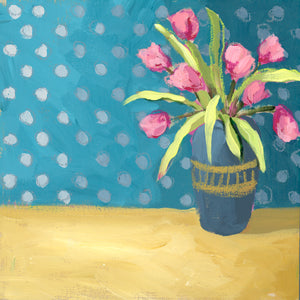 Holiday Floral - Mini No. 1 - 6x6” Square Acrylic Painting