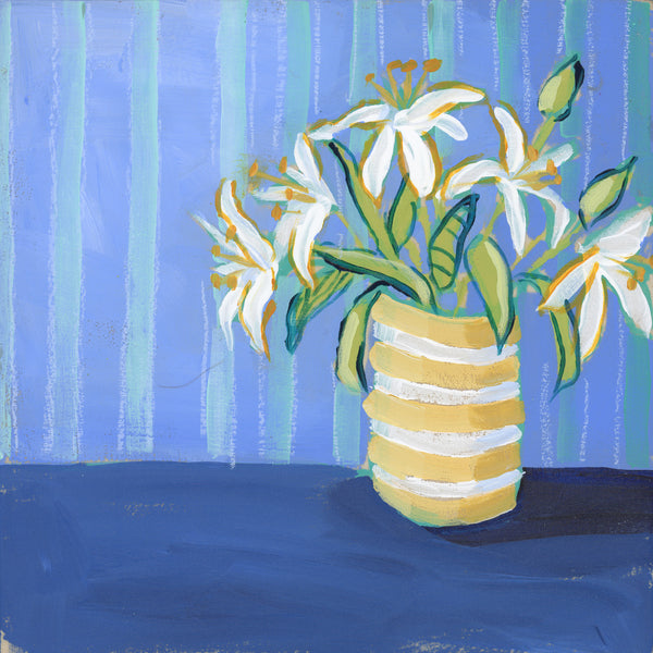 Holiday Floral - Mini No. 3 - 6x6” Square Acrylic Painting