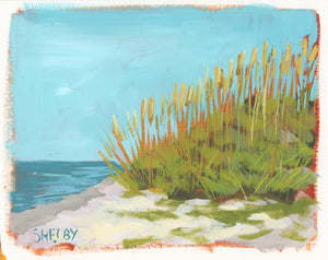 Sea Oats - Horizontal Painting on Paper - Framed to Order