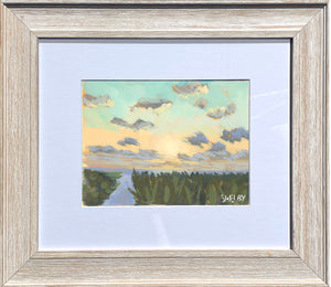 Sunrise Beach - Horizontal Painting on Paper - Framed to Order