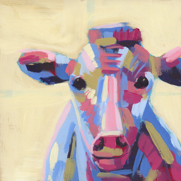 Mini Moo Painting "Violet" - 6x6” square