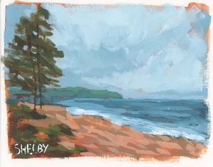 Welcome to Acadia - Horizontal Painting on Paper - Framed to Order