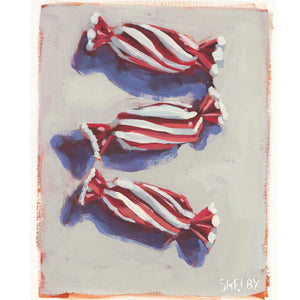 Peppermint Twist - Vertical Painting on Paper - Framed to Order