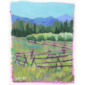 Rocky Mountain High - Vertical Painting on Paper - Framed to Order